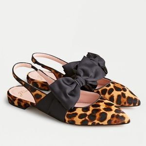 J.Crew Leopard Calf Hair Slingback Flats sz12